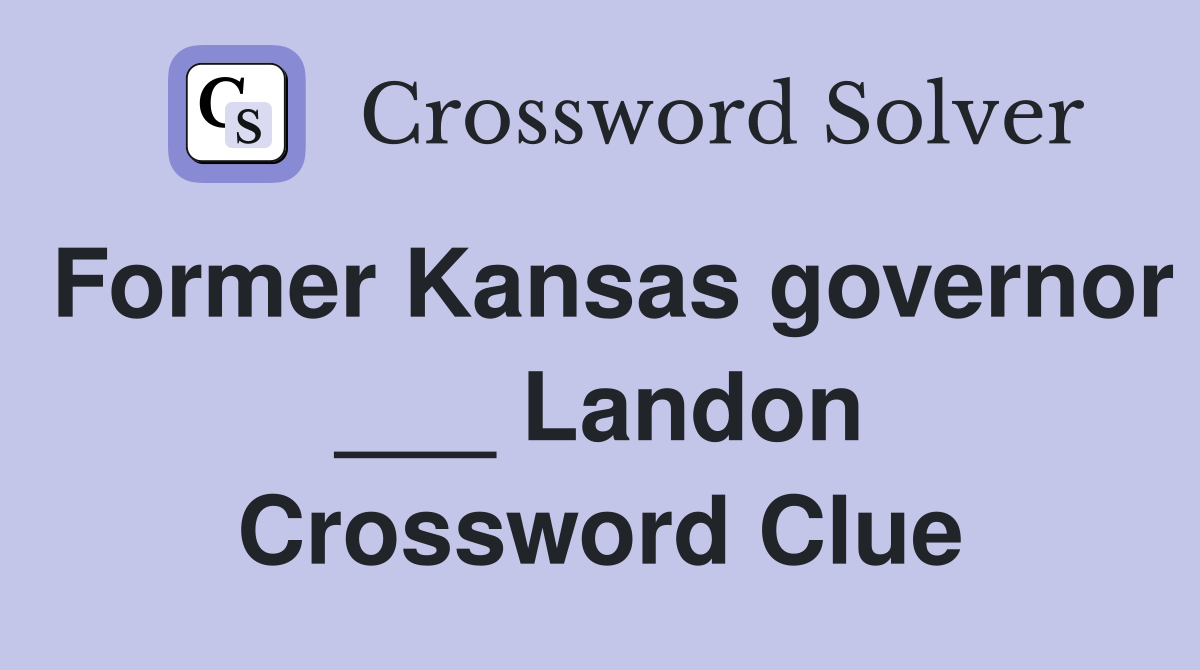 Former Kansas governor ___ Landon Crossword Clue