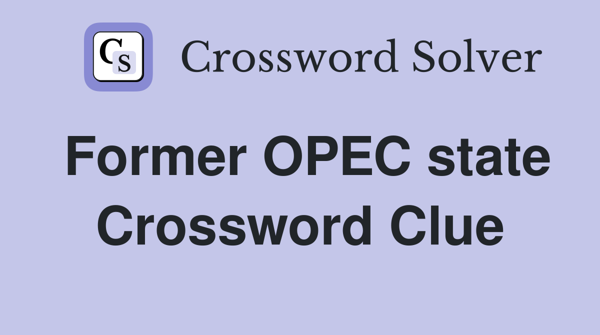 Former OPEC state Crossword Clue