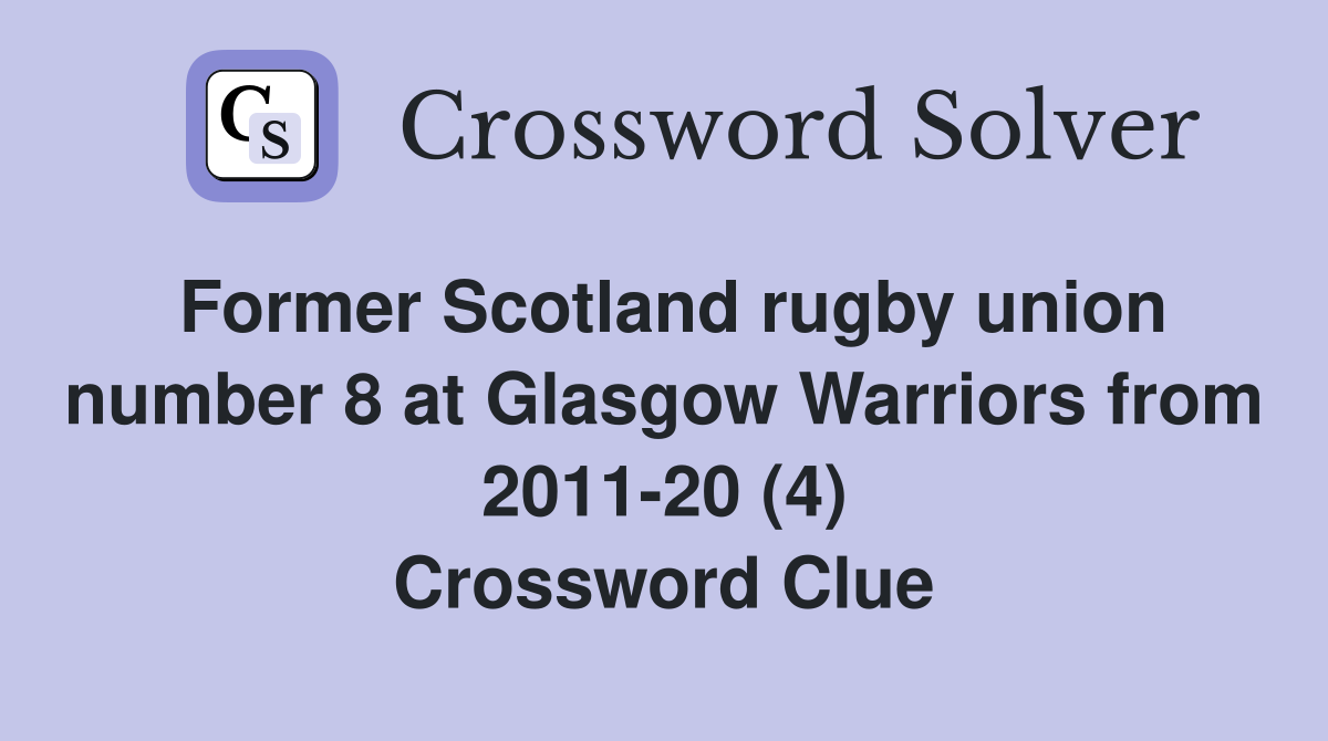 Former Scotland rugby union number 8 at Glasgow Warriors from 2011 20