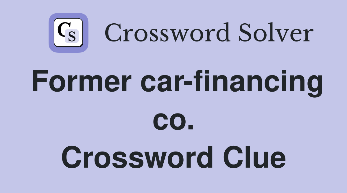 Former car-financing co. Crossword Clue