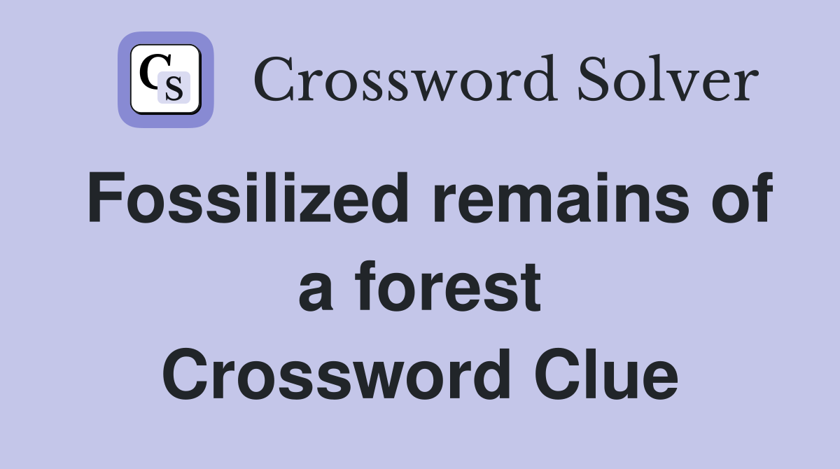 Fossilized remains of a forest Crossword Clue