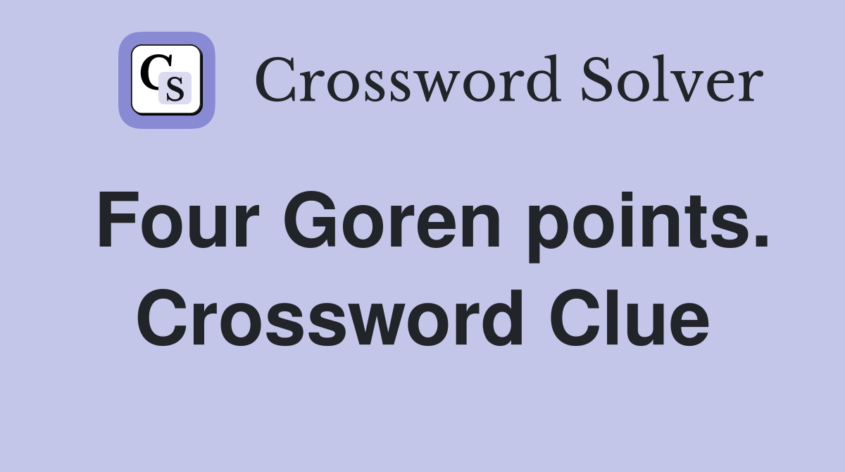 Four Goren points. Crossword Clue