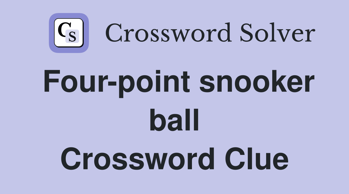 Four-point snooker ball Crossword Clue