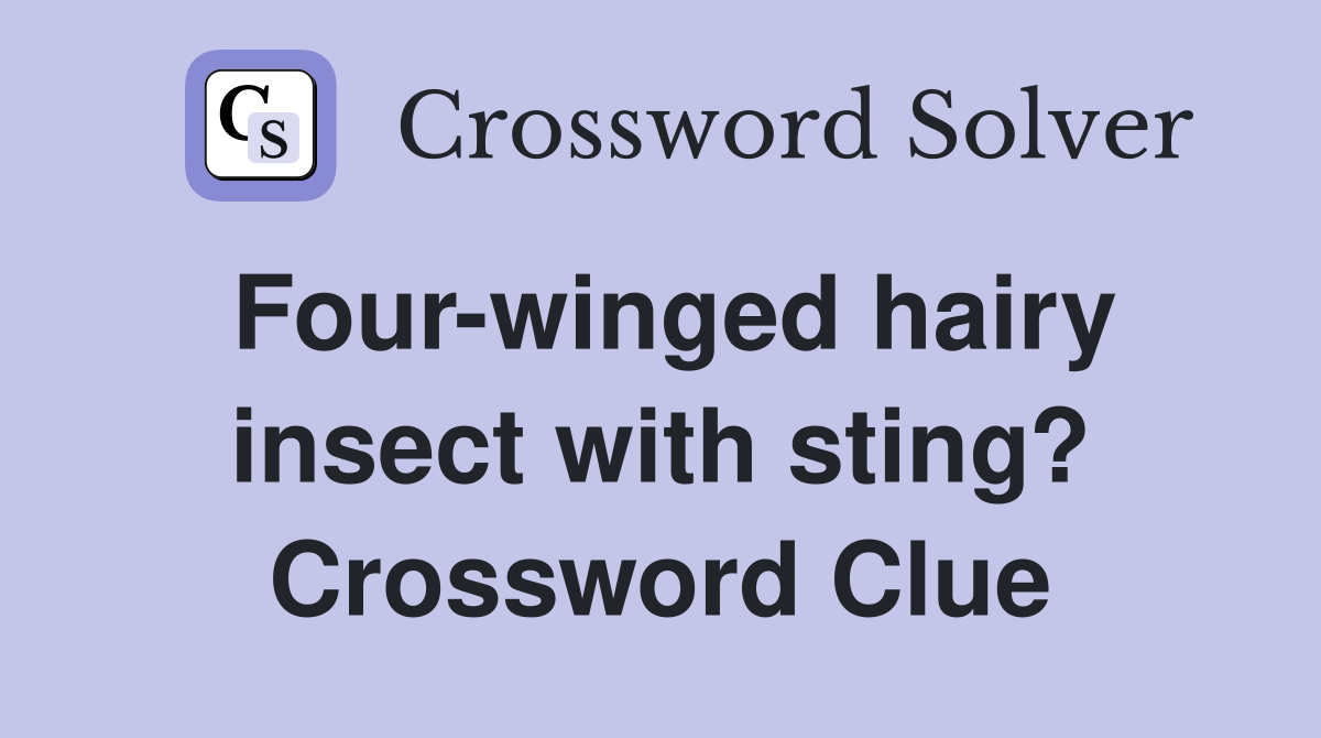 Four-winged hairy insect with sting? Crossword Clue