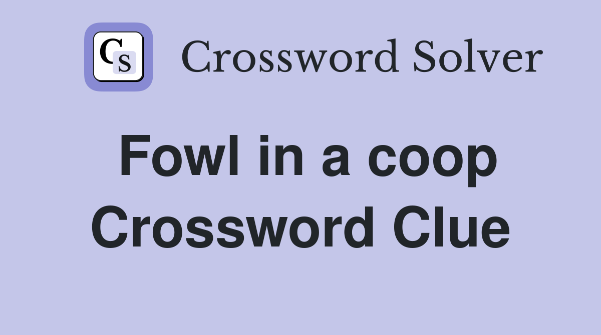 Fowl in a coop Crossword Clue