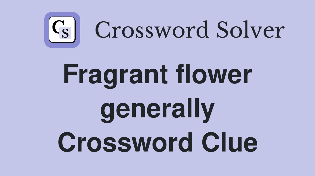 Fragrant flower  generally Crossword Clue