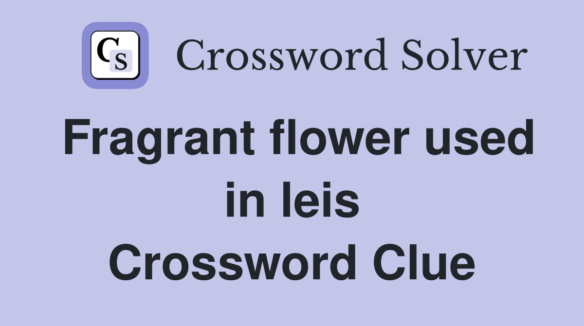 Fragrant flower used in leis Crossword Clue