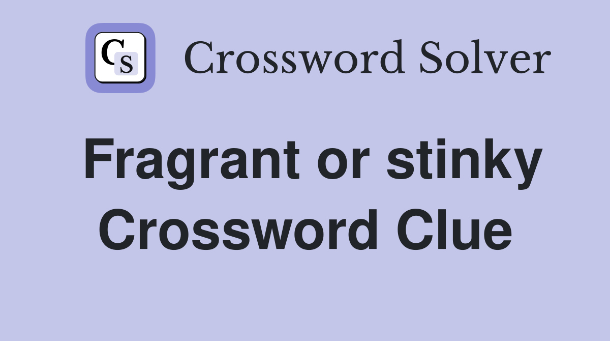 Fragrant or stinky Crossword Clue