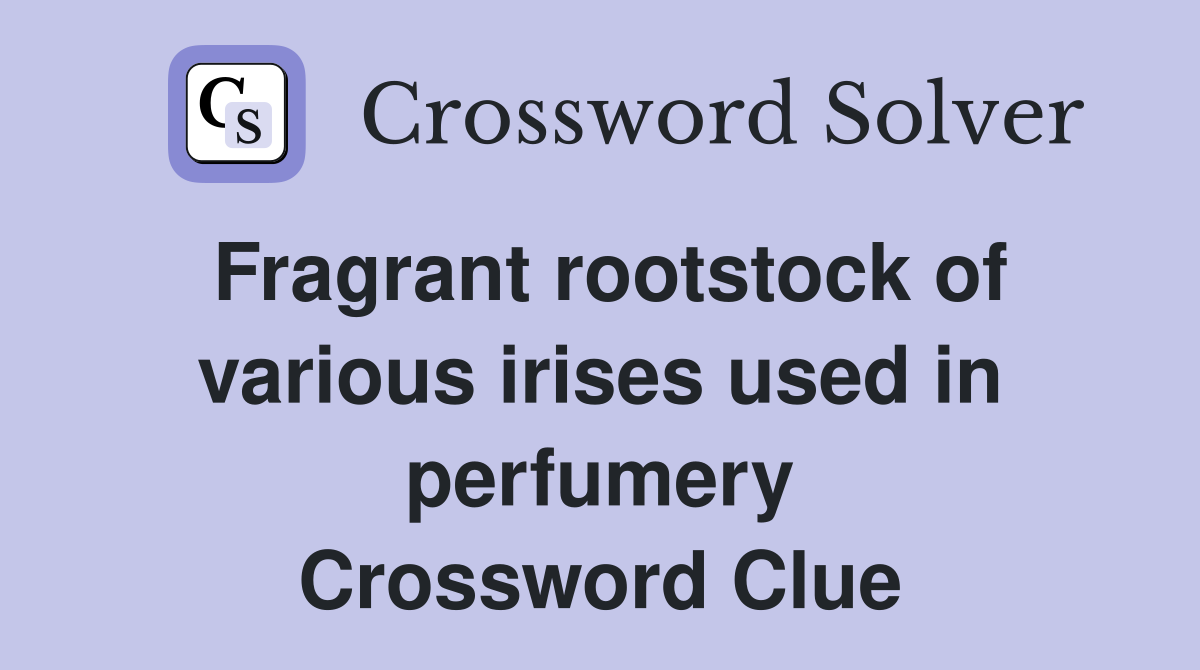 Fragrant rootstock of various irises used in perfumery Crossword Clue