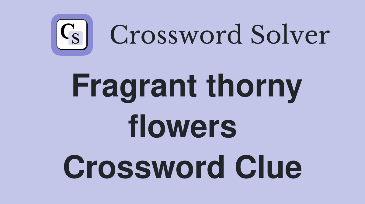 Fragrant thorny flowers Crossword Clue