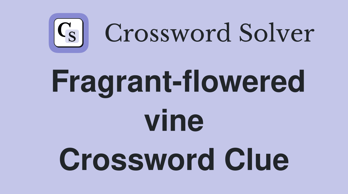 Fragrant-flowered vine Crossword Clue