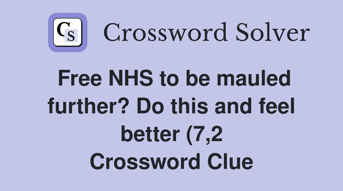 Free NHS to be mauled further? Do this and feel better (7 2 Free NHS to be mauled further? Do this and feel better (7 2