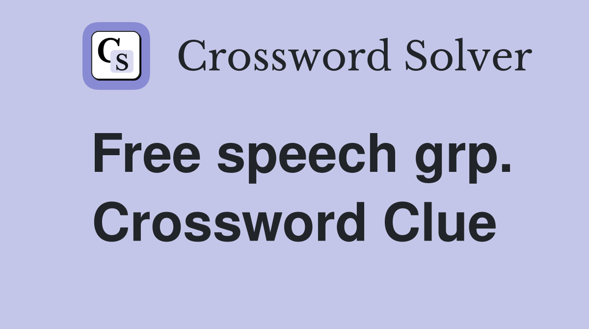 Free speech grp. Crossword Clue