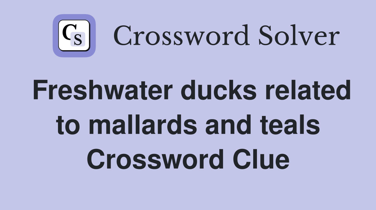 Freshwater ducks related to mallards and teals Crossword Clue