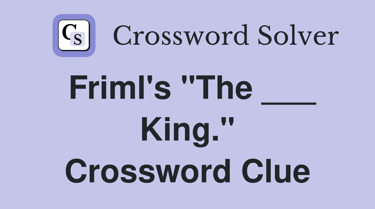 Friml's "The ___ King." Crossword Clue
