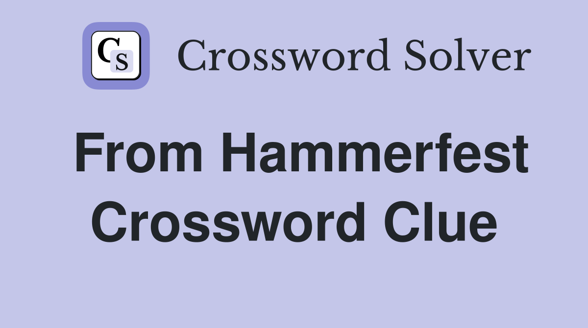 From Hammerfest Crossword Clue