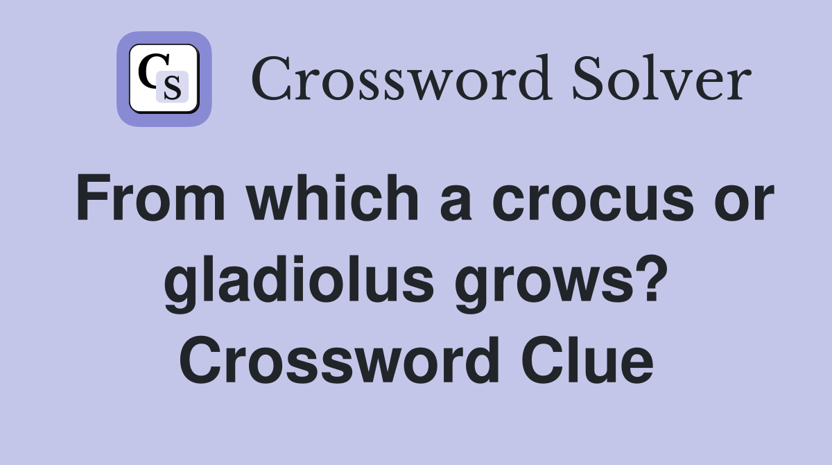 From which a crocus or gladiolus grows? Crossword Clue