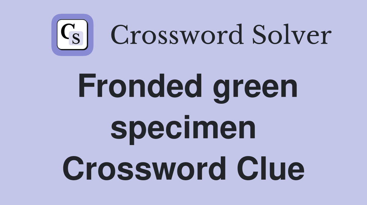 Fronded green specimen Crossword Clue