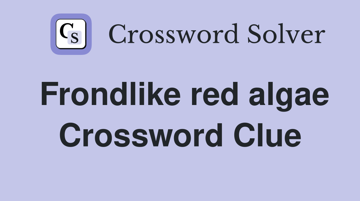 Frondlike red algae Crossword Clue