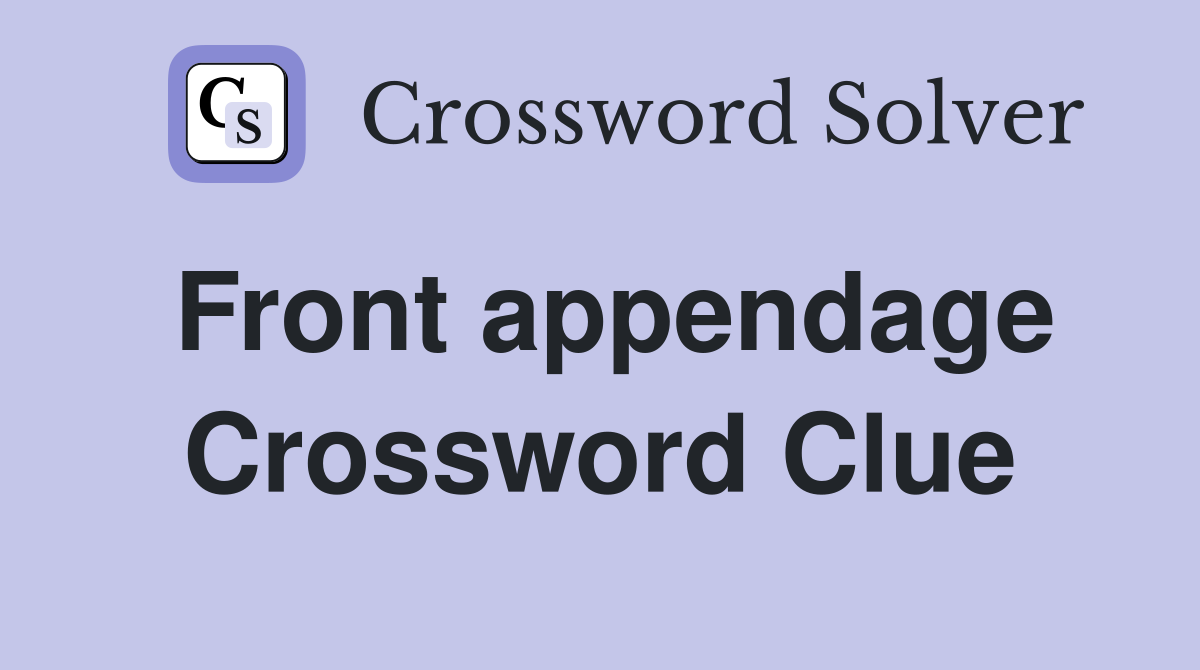 Front appendage Crossword Clue