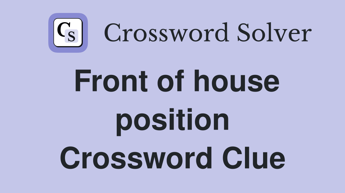 Front of house position Crossword Clue