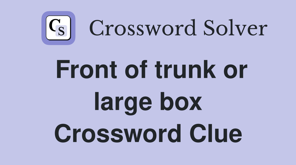 Front of trunk or large box Crossword Clue