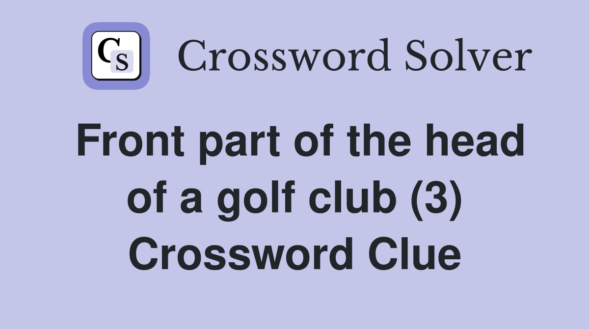 Front part of the head of a golf club (3) Crossword Clue