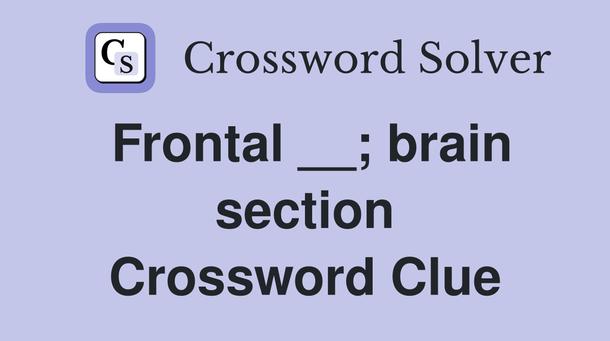 Frontal __; brain section Crossword Clue