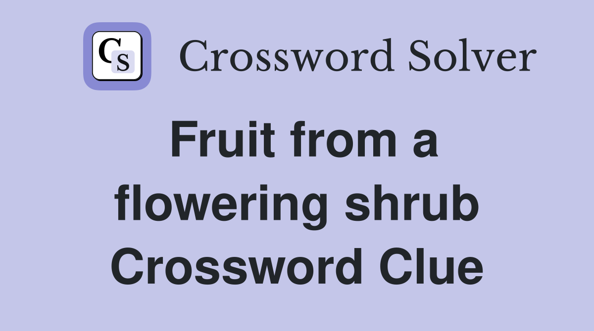Fruit from a flowering shrub Crossword Clue