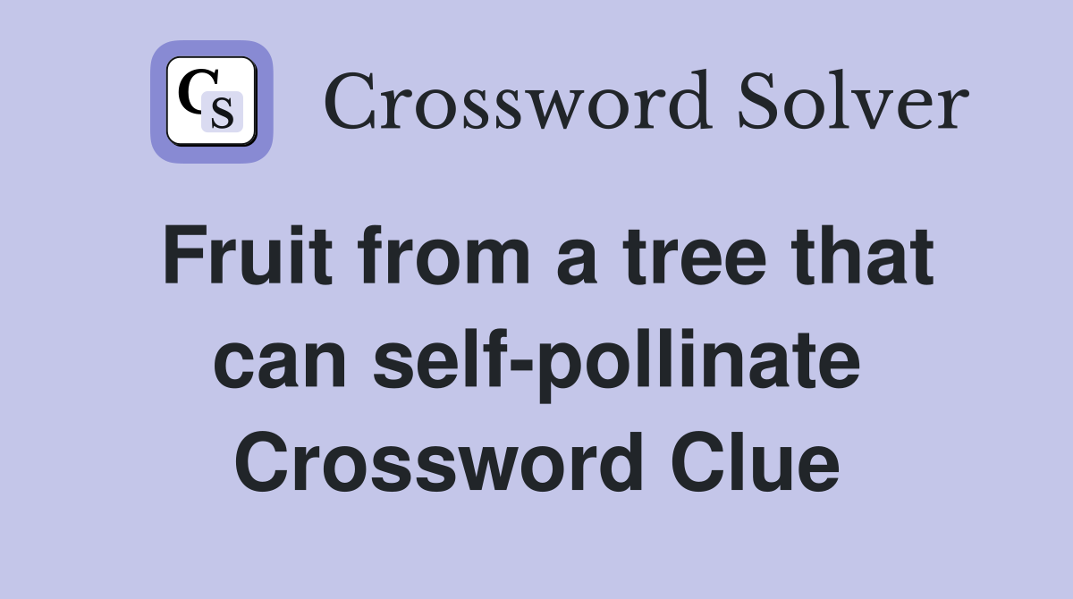 Fruit from a tree that can self-pollinate Crossword Clue