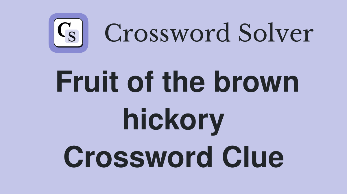 Fruit of the brown hickory Crossword Clue