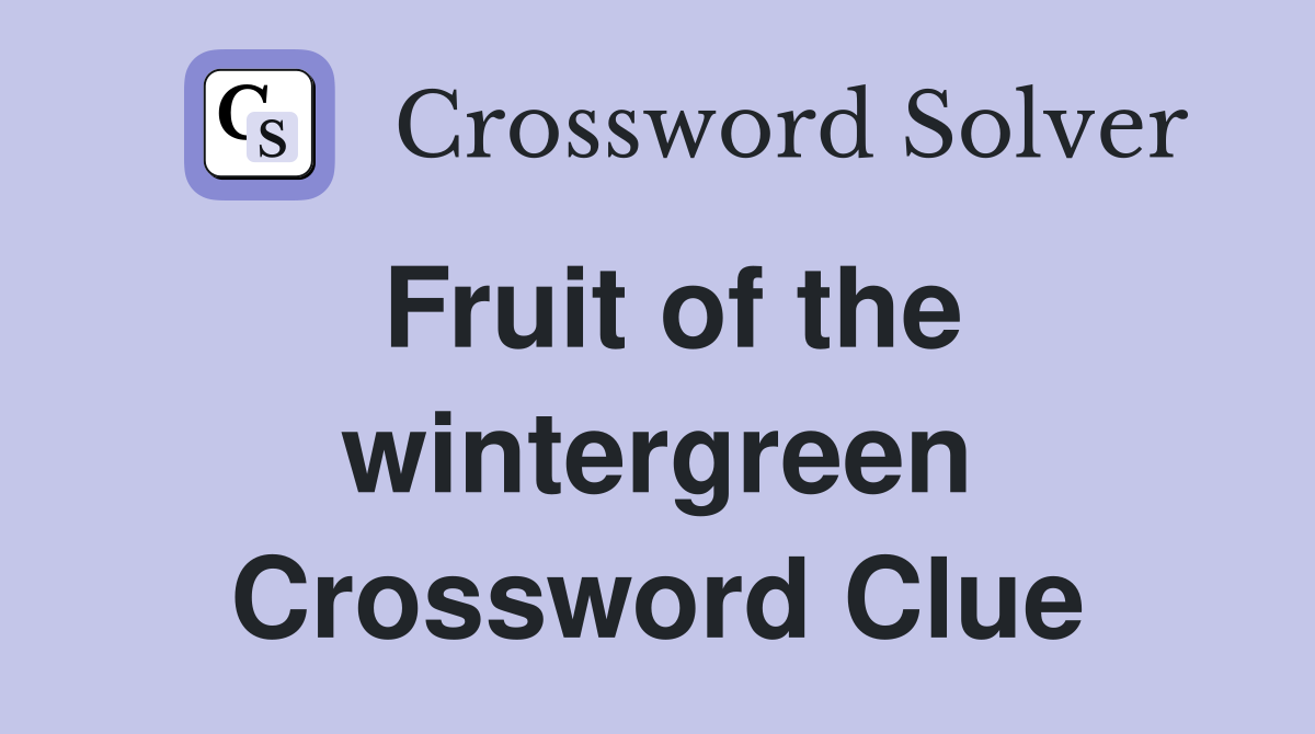 Fruit of the wintergreen Crossword Clue