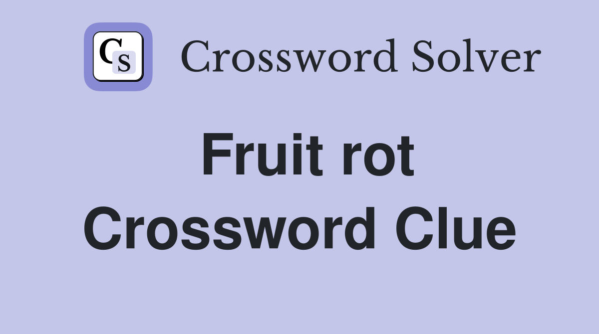 Fruit rot Crossword Clue