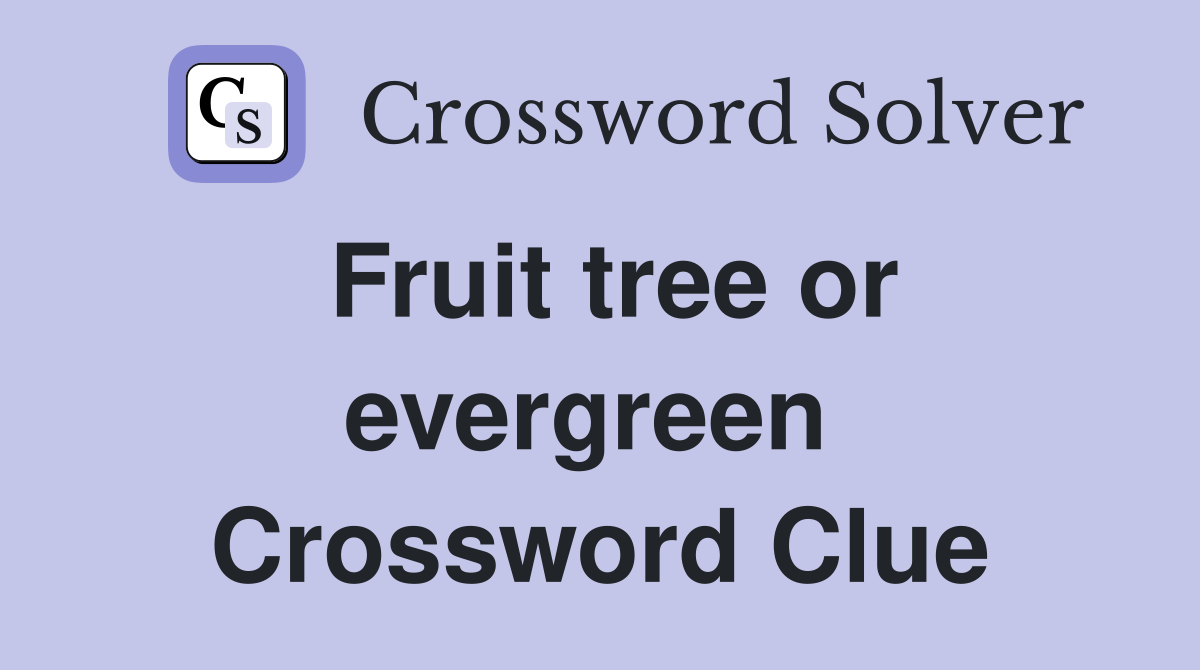 Fruit tree or evergreen  Crossword Clue