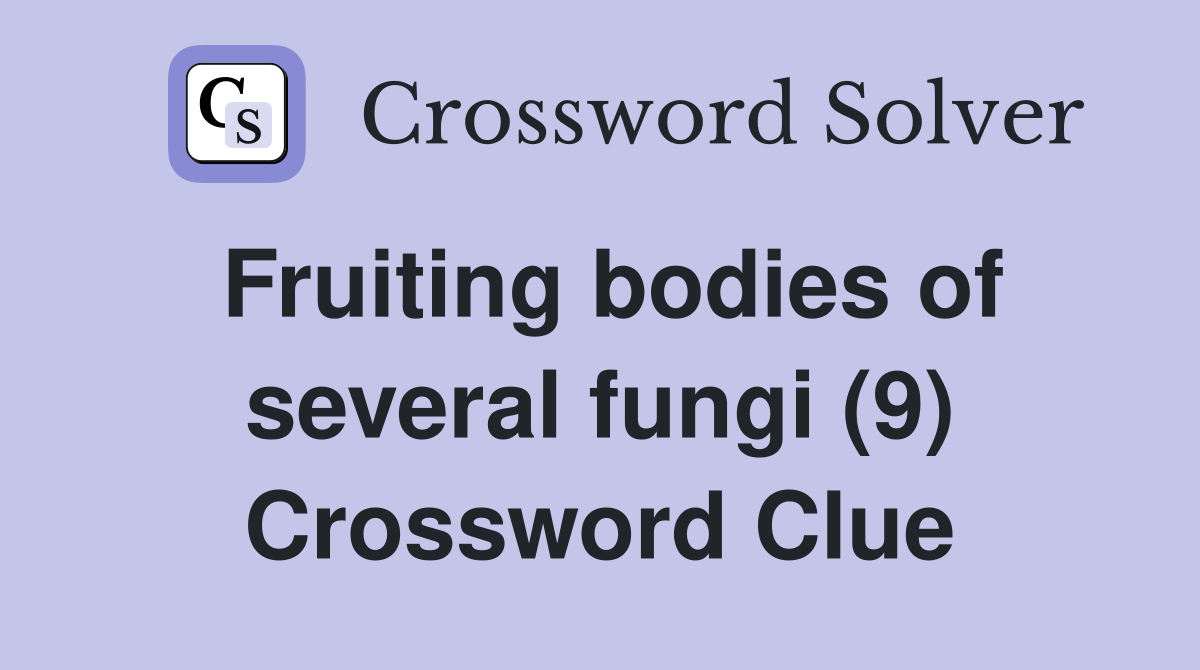 Fruiting bodies of several fungi (9) Crossword Clue