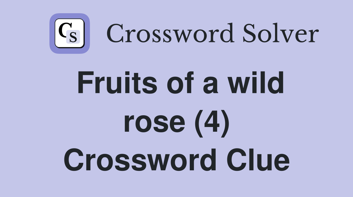 Fruits of a wild rose (4) Crossword Clue