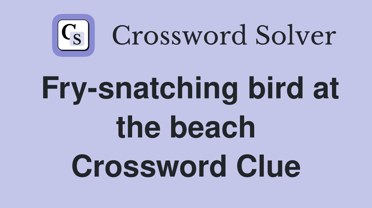 Fry-snatching bird at the beach Crossword Clue