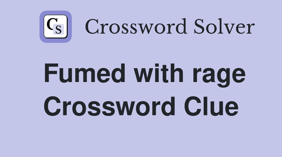 Fumed with rage Crossword Clue
