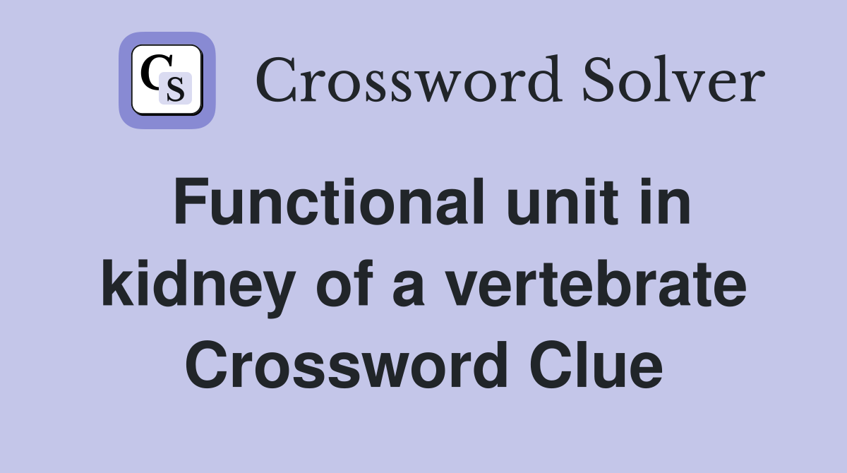 Functional unit in kidney of a vertebrate Crossword Clue