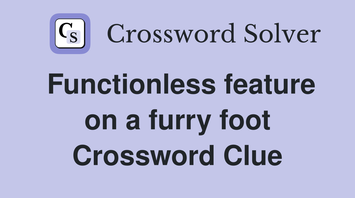 Functionless feature on a furry foot Crossword Clue