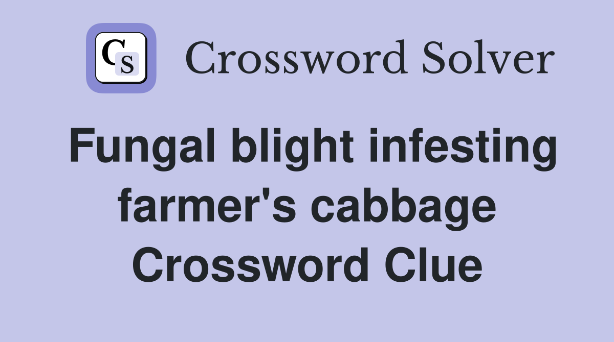 Fungal blight infesting farmer's cabbage Crossword Clue