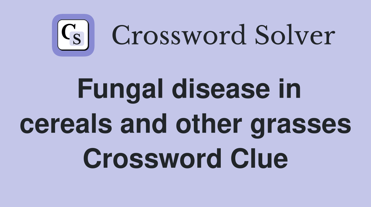 Fungal disease in cereals and other grasses Crossword Clue