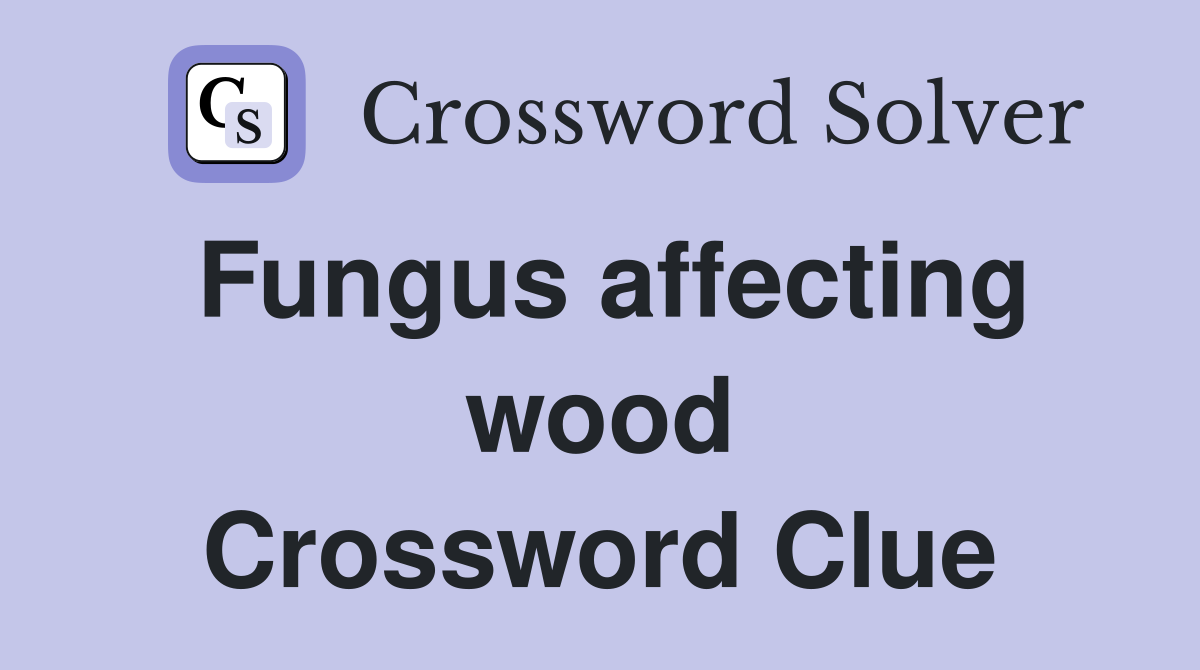 Fungus affecting wood Crossword Clue