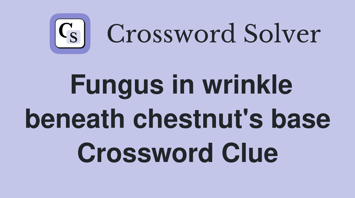 Fungus in wrinkle beneath chestnut's base Crossword Clue
