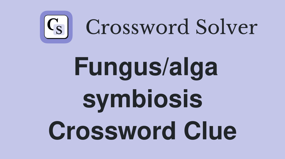 Fungus/alga symbiosis Crossword Clue