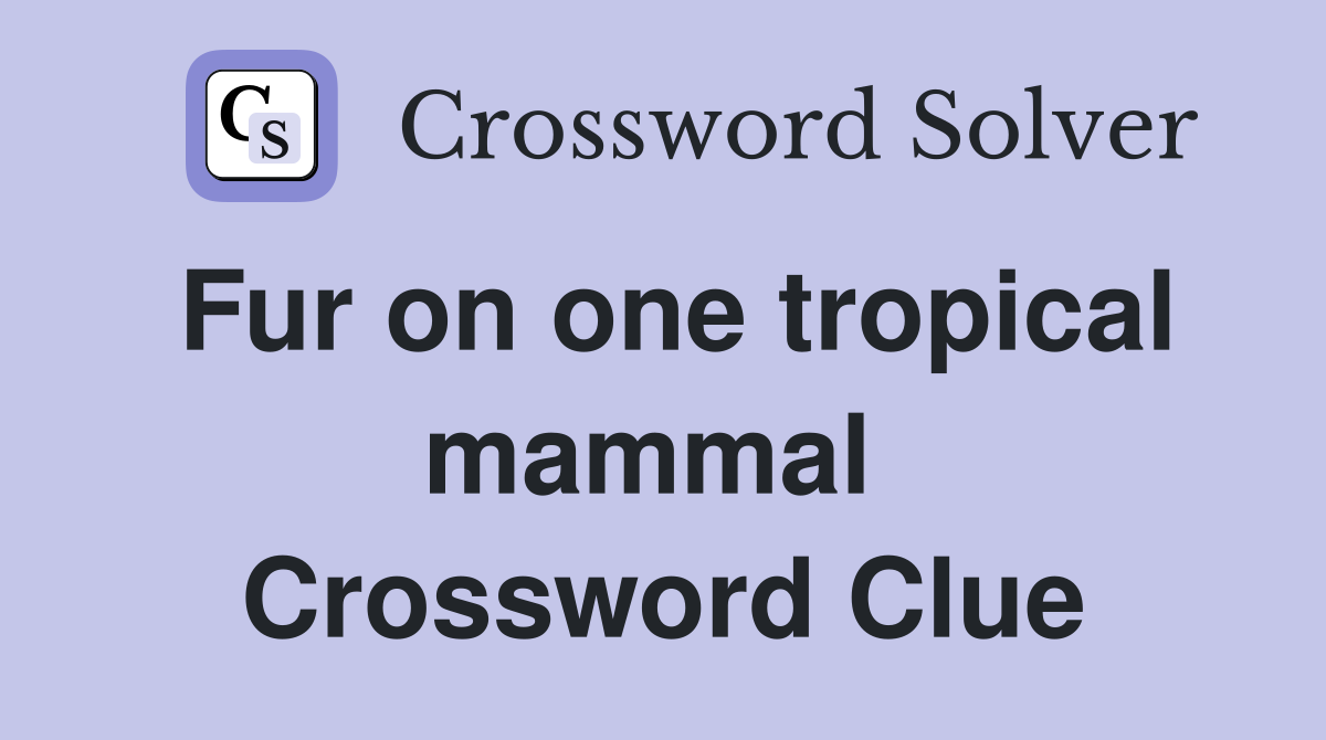 Fur on one tropical mammal  Crossword Clue