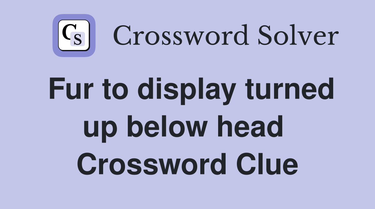 Fur to display turned up below head  Crossword Clue
