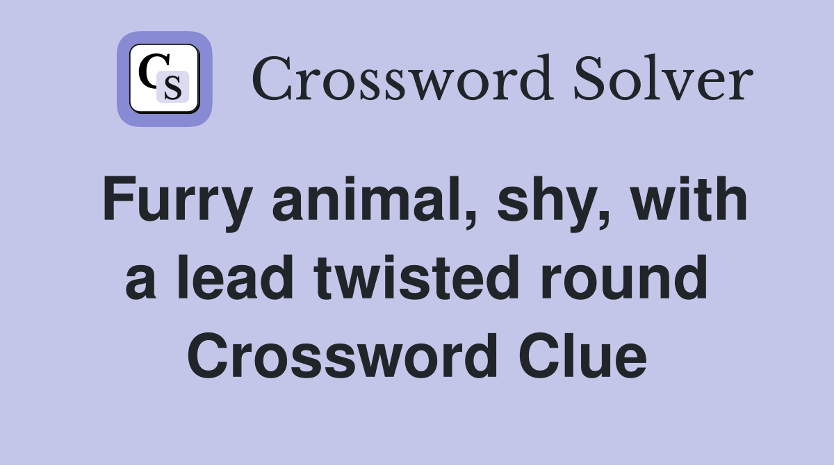 Furry animal, shy, with a lead twisted round Crossword Clue