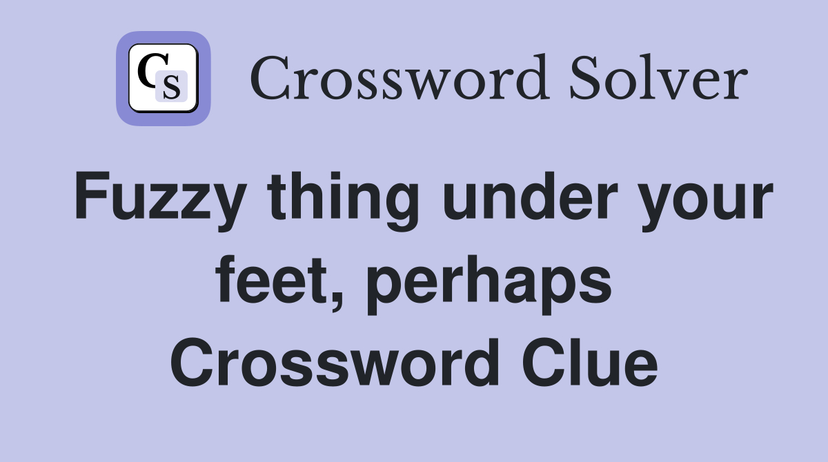 Fuzzy thing under your feet, perhaps Crossword Clue