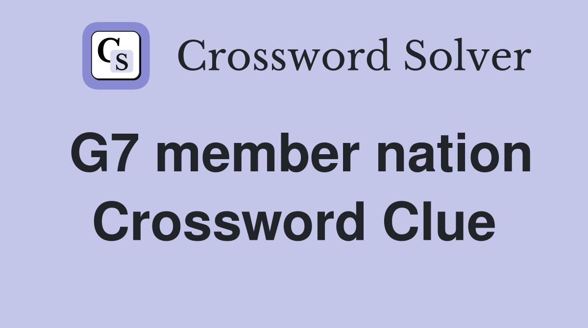 G7 member nation Crossword Clue